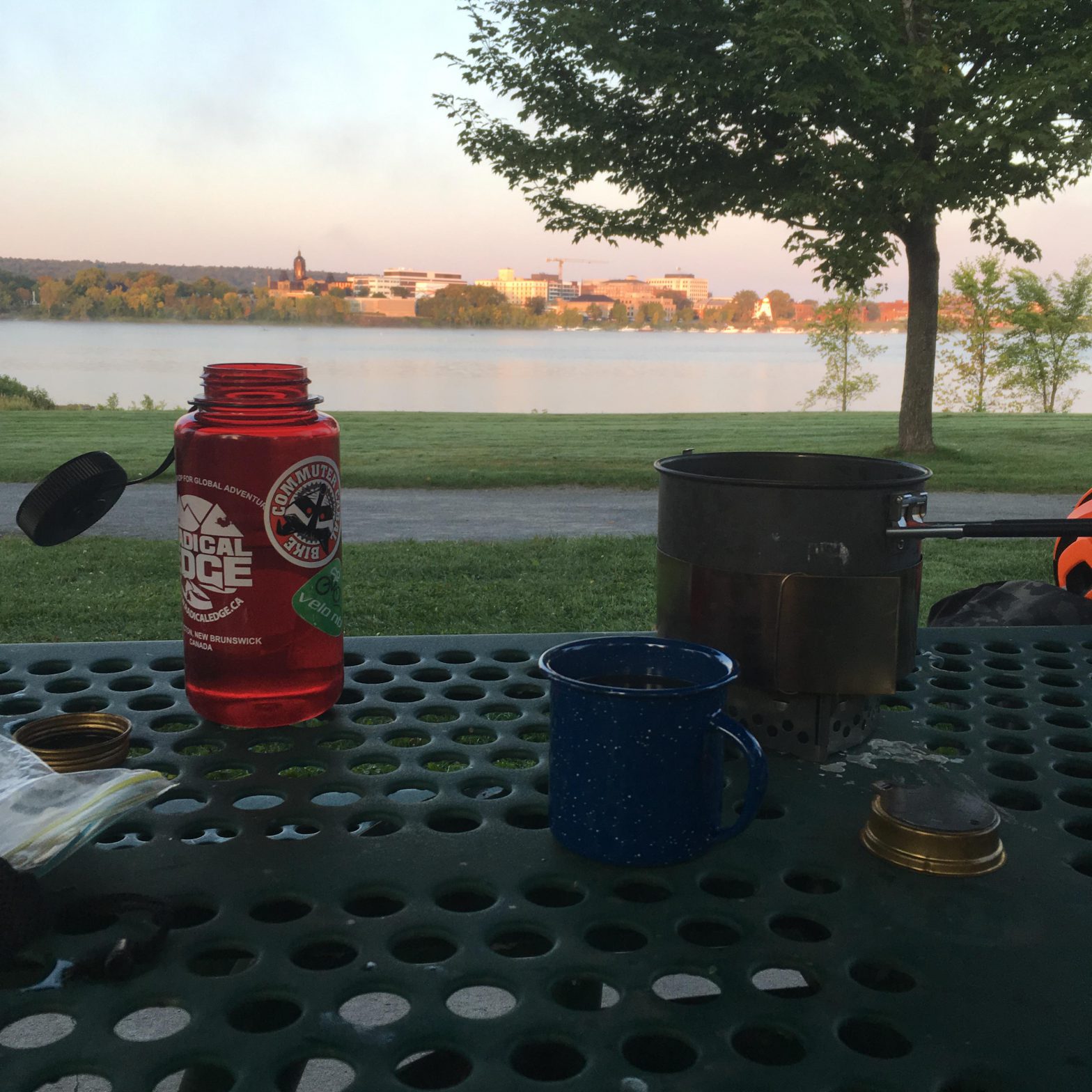 Drinking Coffee, Looking at the River